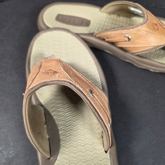 SPERRY Top-Sider Mens Outter Banks STS17567  Sandals TanFlip Flops NWT im Box main image 8